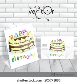 Colorful Birthday Background. Greeting Card Design, Template. Vector Illustration