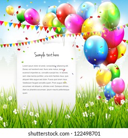 Colorful birthday background with place for text