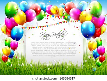 Colorful birthday background with place for text 