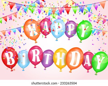Colorful birthday balloons