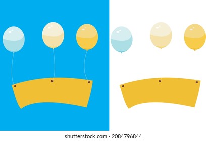 Colorful birthday balloons Blank Shape vector For Text Design