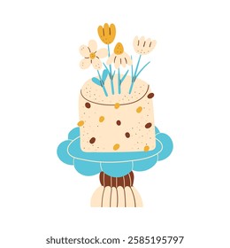  Colorful birthday cake with candles, gifts, and festive decorations for a joyful celebration