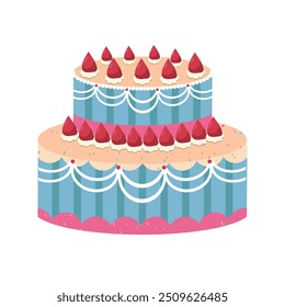 Colorful Birthday Cake with Festive Decorations