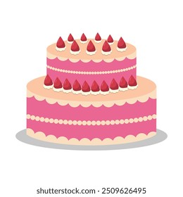 Colorful Birthday Cake with Festive Decorations
