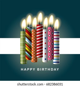 Colorful birthday candles. Vector illustrations