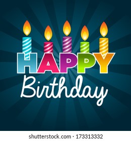 Colorful birthday card with candles