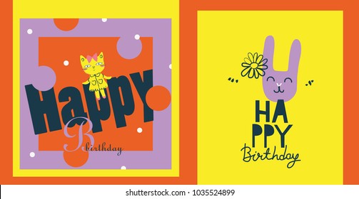 Colorful Birthday cards for children.