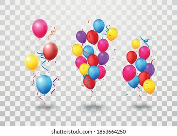 Colorful Birthday celebration banner with balloons