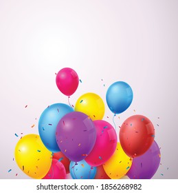 Colorful Birthday celebration banner with balloons