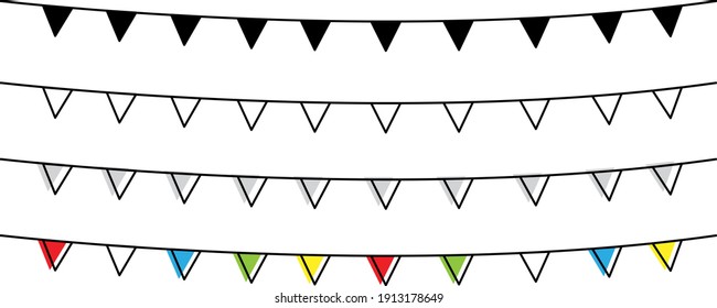 colorful birthday flag , vector illustration