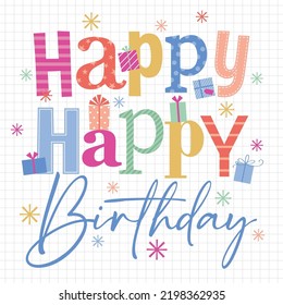 colorful birthday greeting card design