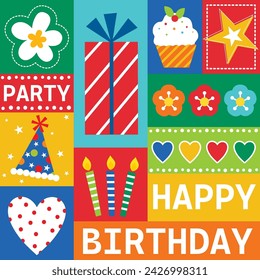 colorful birthday greeting card design