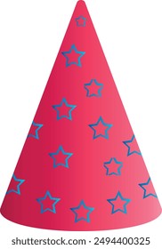 Colorful Birthday Hat Illustration in Cartoon Design Style. Birthday Hat Clipart For Happy Birthday Celebration. Isolated on White Background