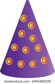Colorful Birthday Hat Illustration in Cartoon Design Style. Birthday Hat Clipart For Happy Birthday Celebration. Isolated on White Background