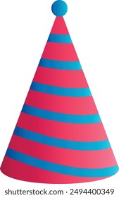 Colorful Birthday Hat Illustration in Cartoon Design Style. Birthday Hat Clipart For Happy Birthday Celebration. Isolated on White Background