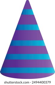 Colorful Birthday Hat Illustration in Cartoon Design Style. Birthday Hat Clipart For Happy Birthday Celebration. Isolated on White Background