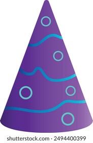 Colorful Birthday Hat Illustration in Cartoon Design Style. Birthday Hat Clipart For Happy Birthday Celebration. Isolated on White Background