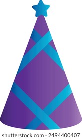 Colorful Birthday Hat Illustration in Cartoon Design Style. Birthday Hat Clipart For Happy Birthday Celebration. Isolated on White Background