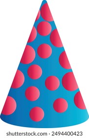 Colorful Birthday Hat Illustration in Cartoon Design Style. Birthday Hat Clipart For Happy Birthday Celebration. Isolated on White Background