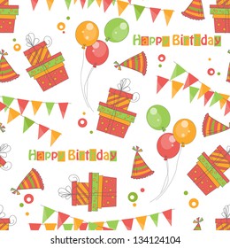 Colorful birthday seamless pattern.