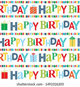 Colorful Birthday Seamless Pattern Design