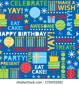 colorful birthday seamless pattern design