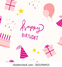 colorful birthday seamless pattern design perfect for gift wrap. Seamless pattern happy birthday suitable for wrapping and decorating background