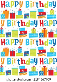 Colorful Birthday Seamless Pattern Design