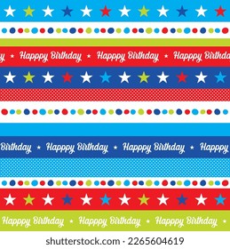 colorful birthday seamless pattern design