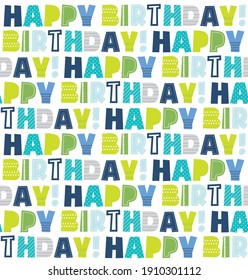 colorful birthday text seamless pattern design