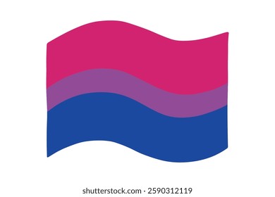 Colorful Bisexual pride flag Happy pride day LGBTQ community Pride Month Vector hand drawn doodle for posters, stickers, logo, cards