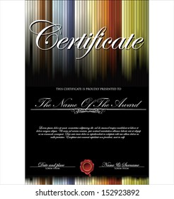Colorful and black certificate template