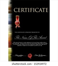 Colorful and black certificate template