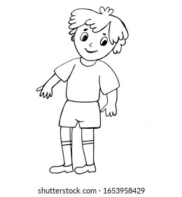 Colorful black and white pattern for coloring. Illustration of a boy. Coloring pages for children and adults. Vector image. wedding decoration. Circuit.
