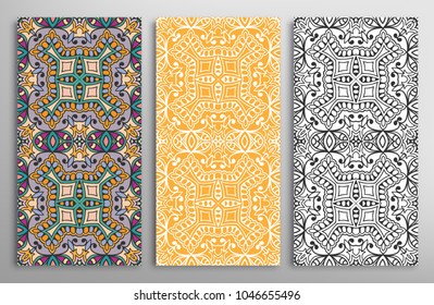 Colorful, black and white seamless patterns, floral geometric doodle texture for Wedding, Valentine's day, greeting card, Birthday Invitation. Decorative seamless ornamental backgrounds, lace border