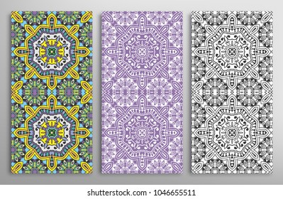 Colorful, black and white seamless patterns, floral geometric doodle texture for Wedding, Valentine's day, greeting card, Birthday Invitation. Decorative seamless ornamental backgrounds, lace border