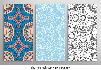 Colorful, black and white seamless patterns, floral geometric doodle texture for Wedding, Valentine's day, greeting card, Birthday Invitation. Decorative seamless ornamental backgrounds, lace border