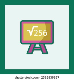 Colorful Blackboard Icon: Square Root Equation