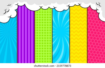 Colorful blank comic cartoon page  background