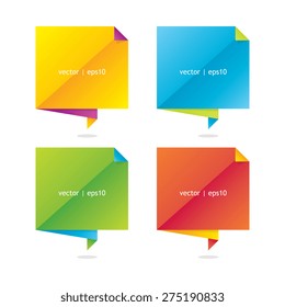 Colorful Blank Folded Origami Labels