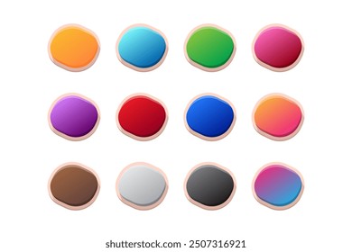 colorful blank game button icon vector