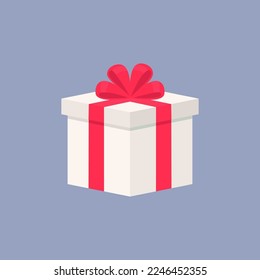Colorful blank gift box in flat design for using as banner, poster for advertising