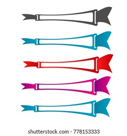 colorful blank label badge ribbon banner isolated background