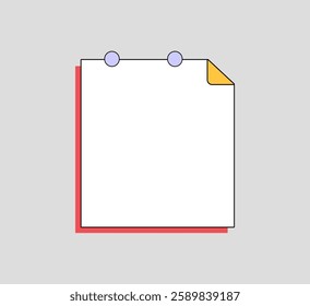 Colorful Blank Note Paper with Pin