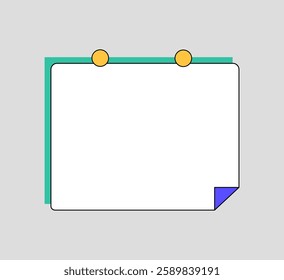 Colorful Blank Note Paper with Pin
