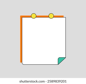 Colorful Blank Note Paper with Pin