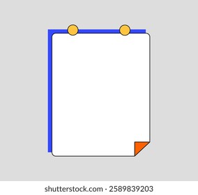 Colorful Blank Note Paper with Pin