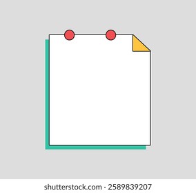 Colorful Blank Note Paper with Pin