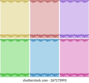Papeles en blanco coloridos con diseños