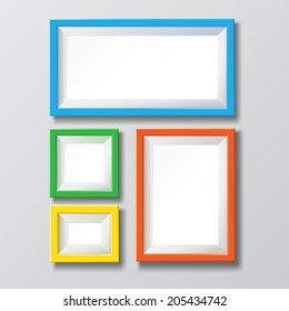 Colorful Blank Picture Frame For Image Or Text.